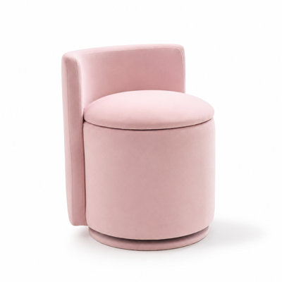 Fauteuil d'appoint pivotant en velours avec rangement caché, dossier incurvé, assise à coussin épais, structure en bois et plateau tournant en métal, fauteuil de coiffeuse compact en tissu pour le salon, le coin lecture, la salle à manger et le café