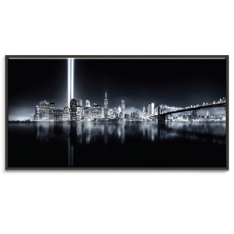 Print on Canvas, 31cm H x 61cm W, Black Floater Frame