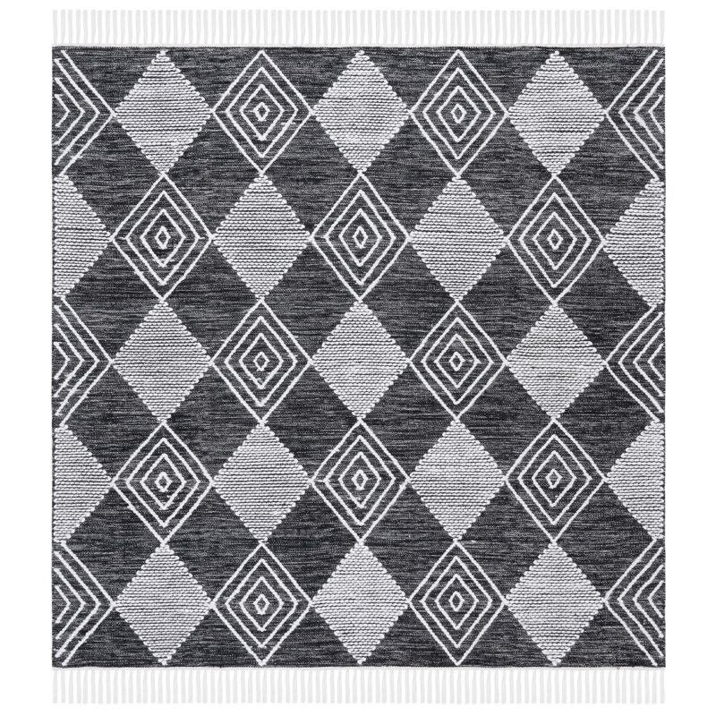 Abbie-Gayle Flat Weave Performance Geometric Rug, Square 6'