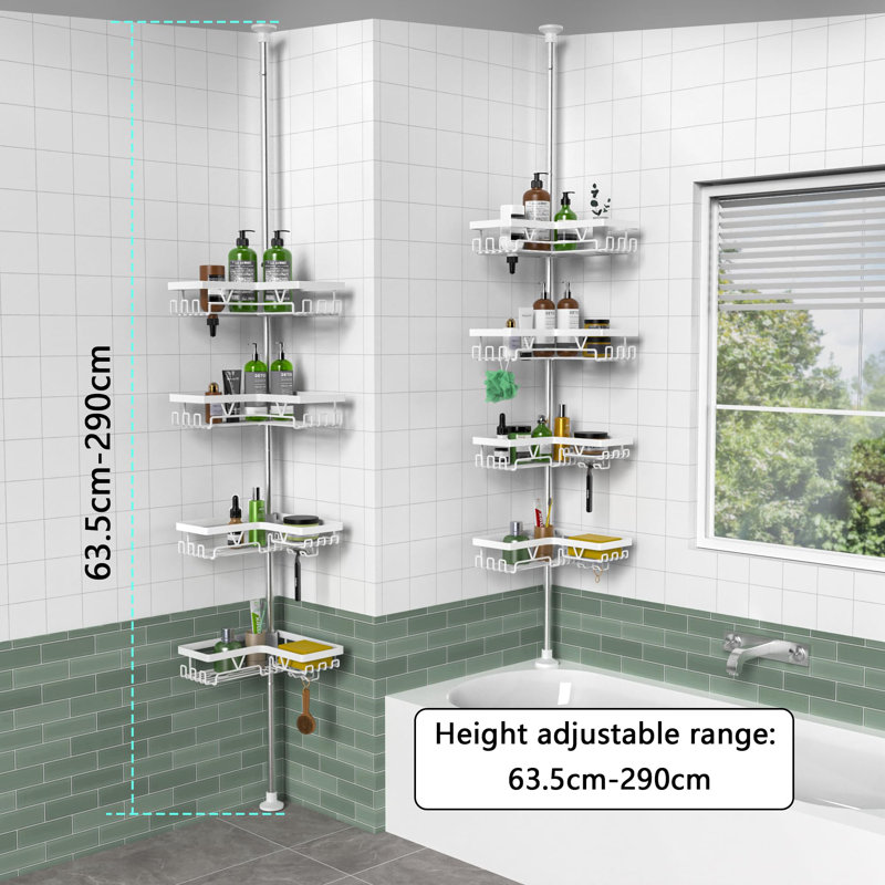 Stainless Steel Shower Caddy, White