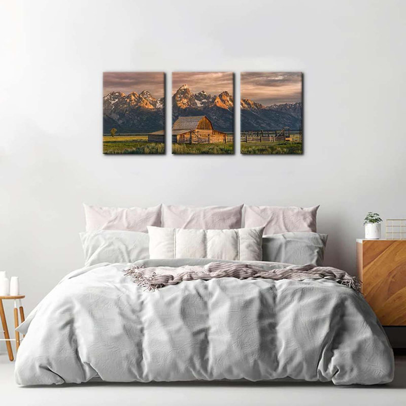 3 Piece Wrapped Canvas Print, 40 cm H x 90 cm W