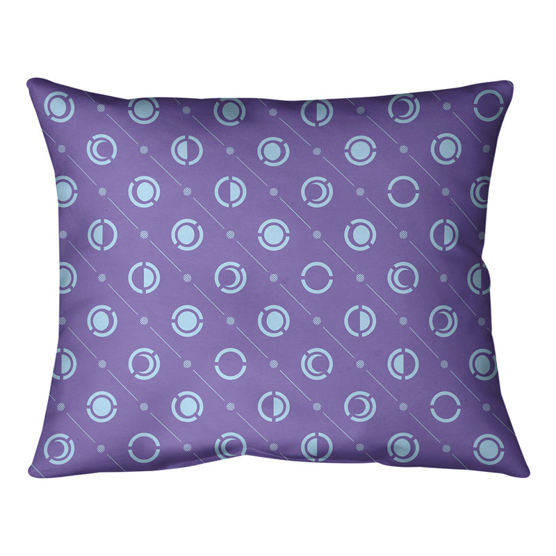 Coussin lombaire Moon phases, H 10 po x l 14 po, Mauve/bleu sarcelle, Duvet/plume