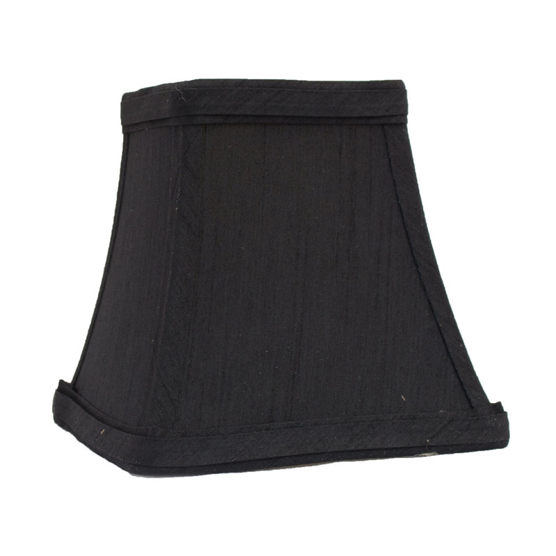 Abat-jour candélabre en soie / shantung, Noir, H 5 po x l 5 po x P 5 po