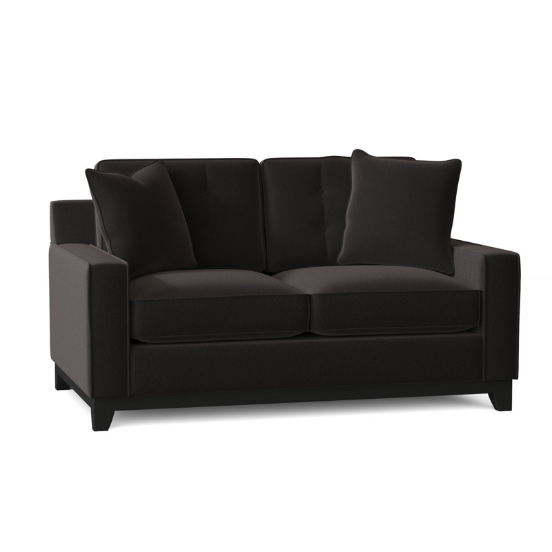 Carollton Upholstered 62'' Loveseat, Bella Asphalt Performance Velvet