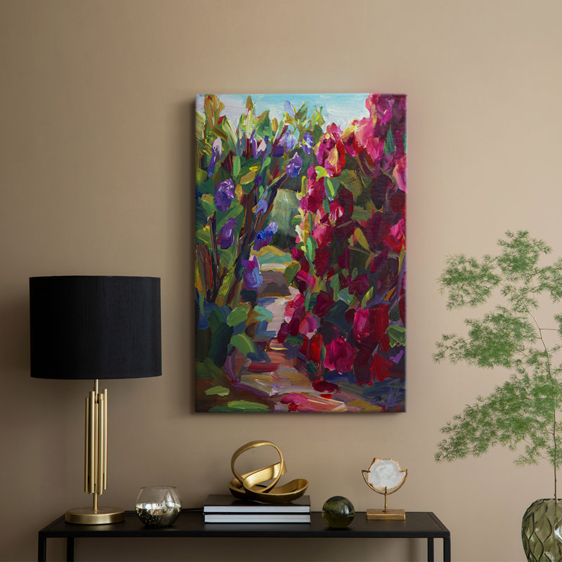 Lilas et rhodies - Cavas de galerie sur mesure, H 18 po x l 12 po