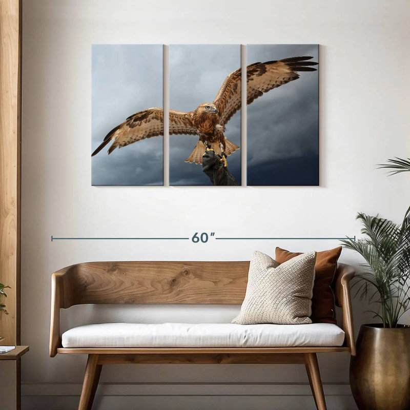 Brampt Falcon On Gauntlet, 28" H x 45" W