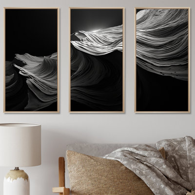 «Black and White Coral Mystic Abyss I - Coastal Coral Under Water», ensemble d'art sur toile