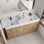 Ensemble de meuble-lavabo autoportant double 60 po avec plateau en résine et 2 tablettes Allsun