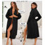 Rocklan Waffle Mid-Calf Bathrobe-1383528641-1383528649