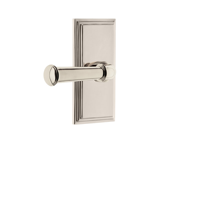 Plaque Grandeur Carré avec levier Georgetown, 2-3/8 po, Nickel poli, Passage (couloir et garde-robe)