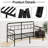 Twin Metal Daybed Frame With Modern Headboard – Black, Heavy-Duty Steel Slat Mattress Foundation, No Box Spring Needed