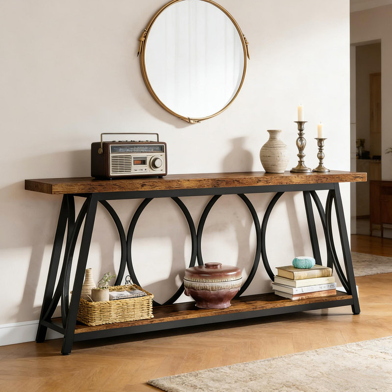 Table de couloir, console rétro, table de canapé robuste