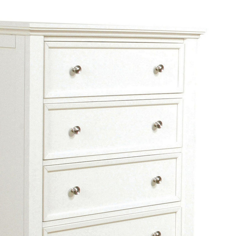 Commode 5 tiroirs Dangerfield, Blanc