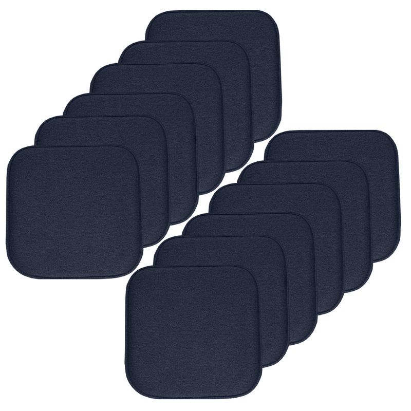 Charlotte Indoor Chair Pad Cushion, Navy, 12-Pack