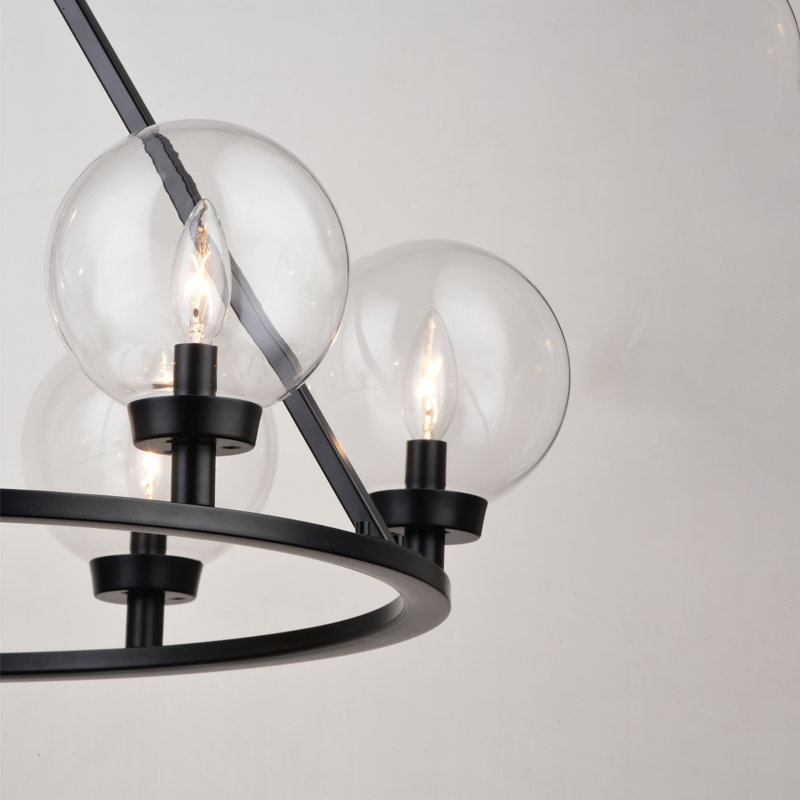 6 - Light Dimmable Wagon Wheel Chandelier