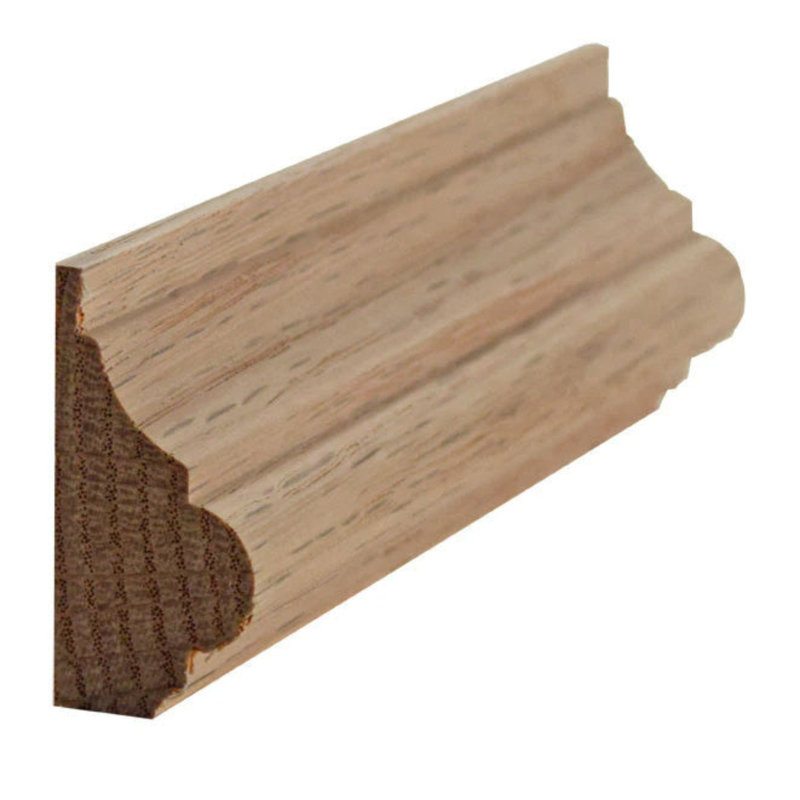Moulure de base EWBC29 Colonial de 1-1 / 2 po de hauteur x 3/4 po. Sans finition, Chêne rouge