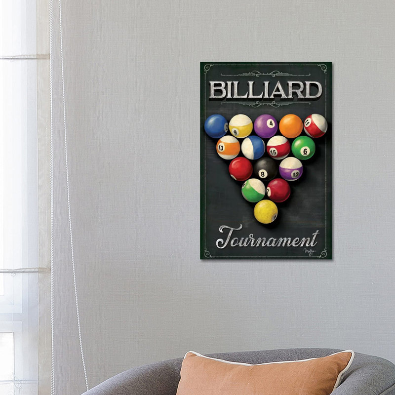 Billiards Tournament by Mollie B. - Print on Canvas, 66.04 cm H x 45.72 cm W x 1.91 cm D, Wrapped Canvas