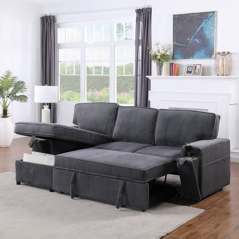 Canapé modulaire, canapé-lit rembourré avec espace de rangement