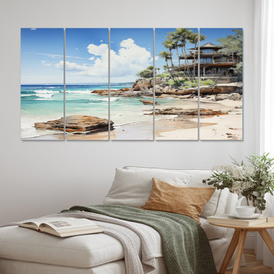 Cancun Beach Resort II - ensemble de reproduction d'art nautique et de plage sur métal