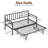 Twin Size Daybed with Trundle, RGB LED Lights, Charging Station, Height Adjustable Metal Sofa Bed Frame, Black