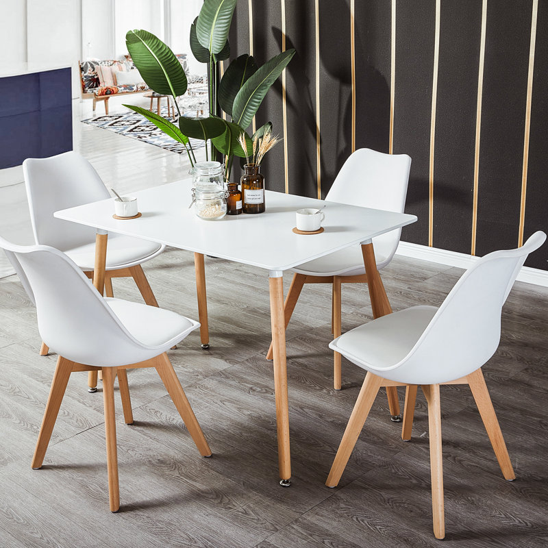 Nero 2 - Person Dining Set, White, White, Beech