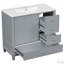 Meuble-lavabo 36 po avec lavabo en céramique, 3 tiroirs et armoire avec tablettes-705809846