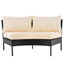 U_STYLE Ensemble de mobilier de patio, ensemble de conversation incurvé d'extérieur 3 pièces, canapé modulaire toutes saisons avec coussins