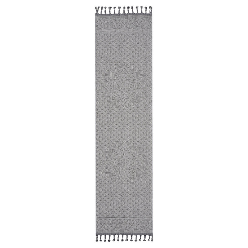 Tapis de couloir intérieur / extérieur blanc / ivoire / médaillon NAAR Guros Collection 2X8