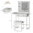 Small Makeup Vanity Desk Fold-up Mirror & Hidden Storage