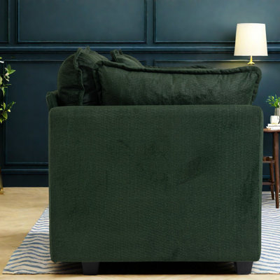 Canapé-lit rembourré en chenille de couleur vert antique robuste pour la maison