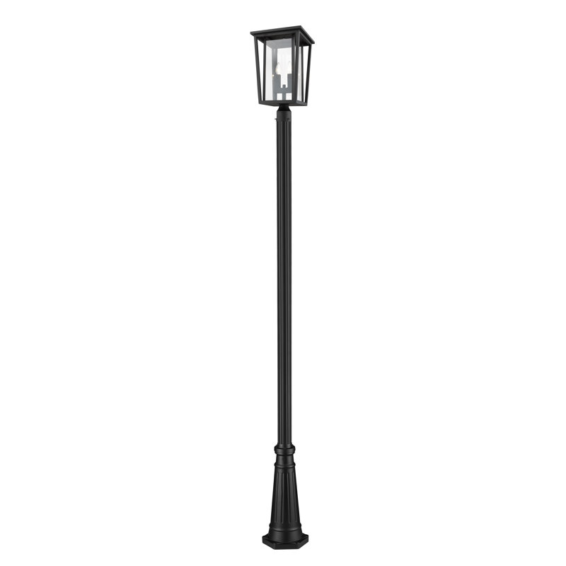 Lampadaire 2 lumières 113,5 po Amreet, Noir, H 113,5 po x l 11,25 po x P 11,25 po
