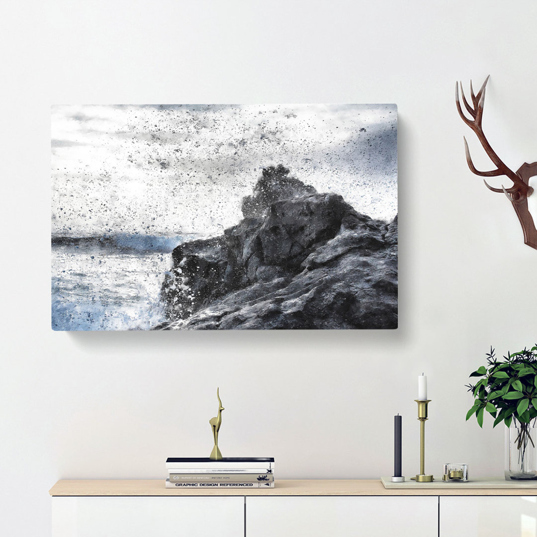 Waves Crashing in Lanzarote Spain - Wrapped Canvas
