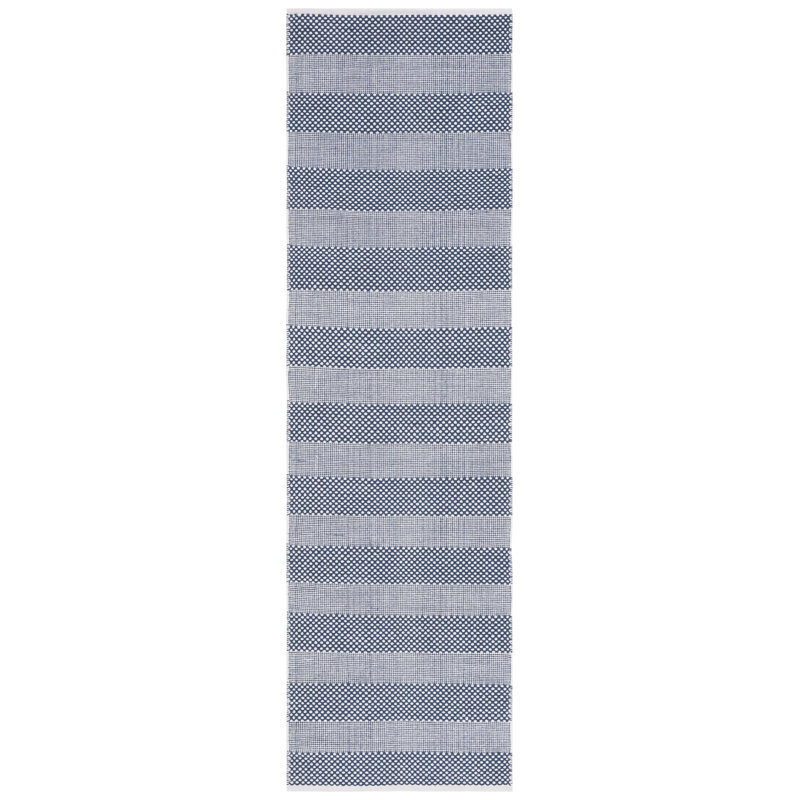 Striped Bolebroke Flat Weave Cotton Striped Rug, Runner 2'3" x 8'