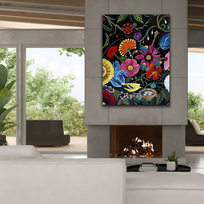 «Finch» par Catherine A Nolin, art mural sur toile, H 54 po x l 40 po x P 1,5 po