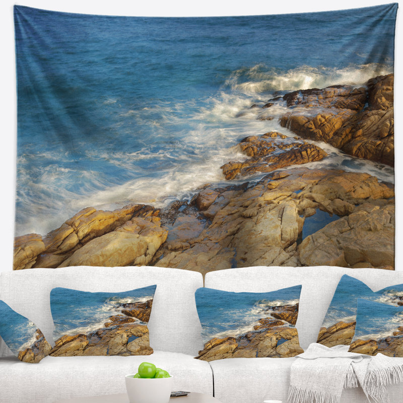 Tapisserie mer de mer roche, H 50 po x l 60 po