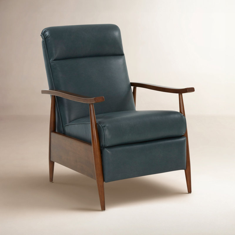 Alois Manual Recliner, Roma Bluegray Genuine Leather