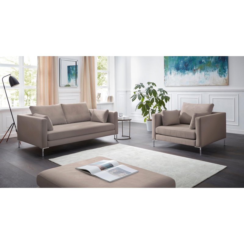 Marius 110 Wide Tufted, Light Grey , Velvet