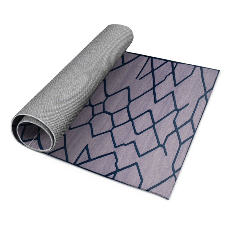 Tapis mauve intérieur et extérieur Trellis, Rectangulaire 3 pi x 5 pi