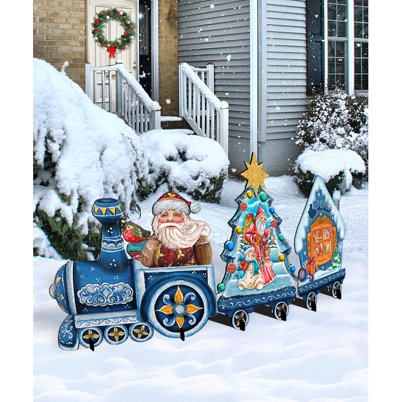Holiday Santa Express Yard Lawn Art