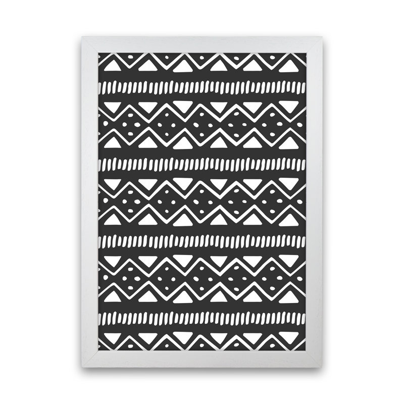 Tribal Pattern - Print, 88cm H x 64cm W x 3cm D, White Framed