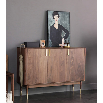 Armoire à chaussures minimaliste en noyer noir de luxe minimaliste
