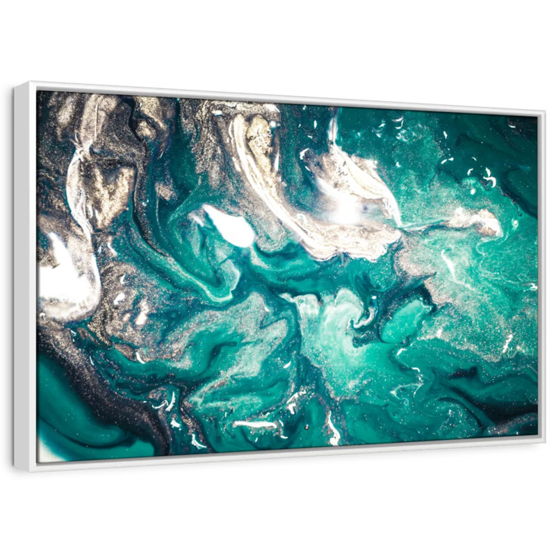 Avery Abstract Teal, 13" H x 19" W