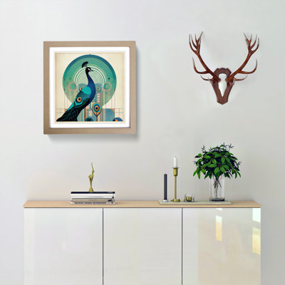 Peacock Bauhaus No.2 - Framed Print