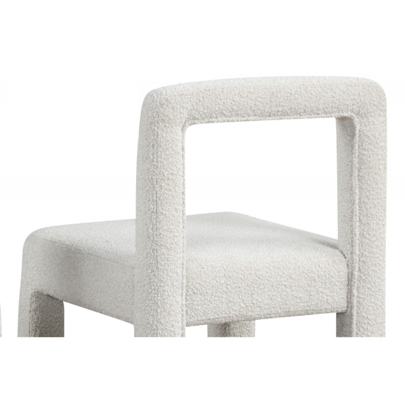 Ensemble de chaises de salle à manger modernes rembourrées Boucle, Blanc