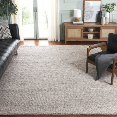 Tapis en laine / viscose / coton tissé à la main Natura en beige / taupe
