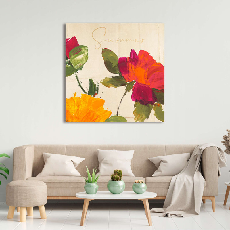 Careless Floral Summer II by Teo Rizzardi - Wrapped Canvas Print, 50cm H x 50cm W