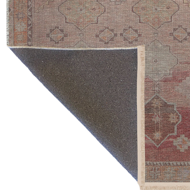 Tapis décoratif rétro à motif floral motif floral traditionnel, Rectangle 4 pi 11,06 po x 7 pi 6,55 po