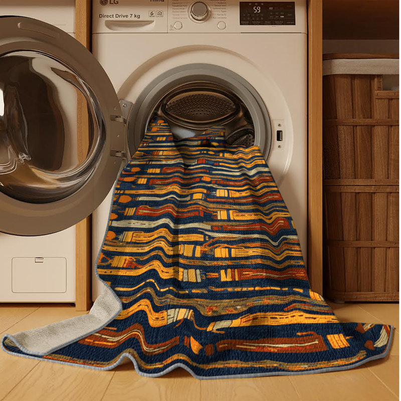  Tapis lavable avec flûte de pan et musique, Rectangulaire 2 pi x 3 pi