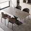 Grey Sintered Stone Dining Table with Black Carbon Steel Cross Legs, Modern Minimalist Design-947639609