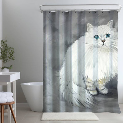 Shower Curtain AN498 – Polyester Shower Curtain, Dye Sublimation Print, 71" W × 74" L